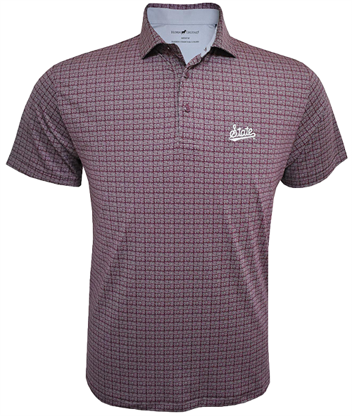 Horn Legend Polo Men's Bamboo Charcoal Fern Print Script State