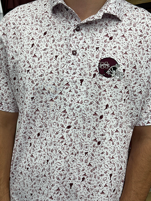 Horn Legend Polo Men's Bamboo Charcoal Football Print M-State