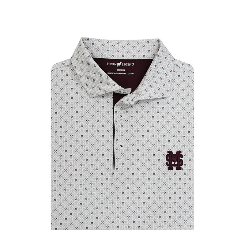 Horn Legend Polo Men's Bamboo Charcoal Bats Fields All Over M-Over-S