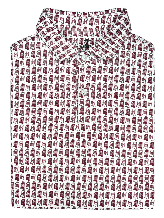 Polo Men's State of MS outline with M-over-S