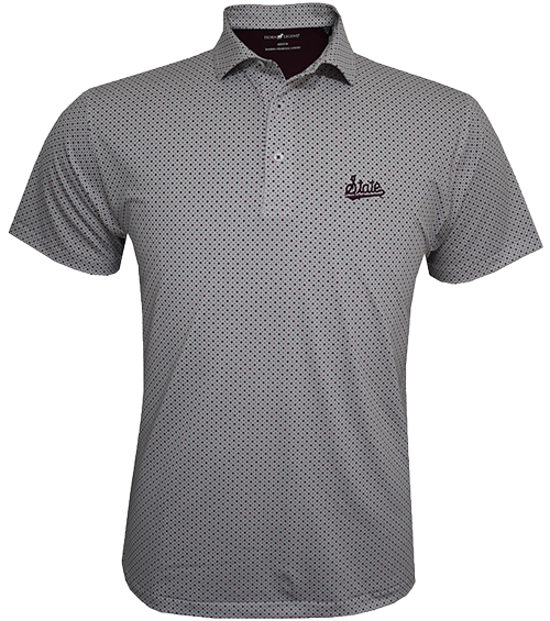 Horn Legend Polo Men's Performance Diamond Print Script State