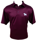 Horn Legend Polo Men's Performance Micro Check Bulldog Silhouette
