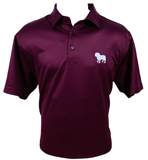 Horn Legend Polo Men's Performance Micro Check Bulldog Silhouette
