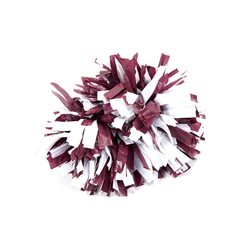 Pepco Poms Sports Pom-Pom 6" Baton Maroon And White