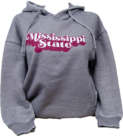 Pullover Hooded Easy Mississippi State Shadow Font Hi Lo Side Split