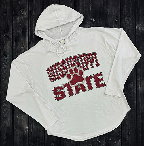 Pullover Hooded Hi Lo Maxima Glitter