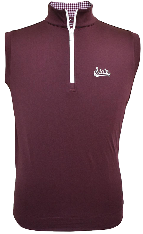 Horn Legend Pullover Vest Quarter Zip Mid Weight Stretch Script State