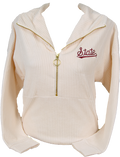 Pullover Women's Quarter Zip Faux Hooded Manchester Script State