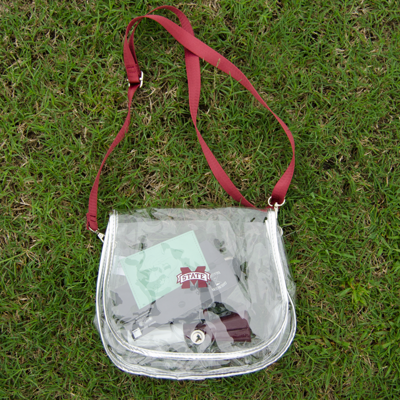 Purse Clear Crossbody Saddle Silver Trim M-State