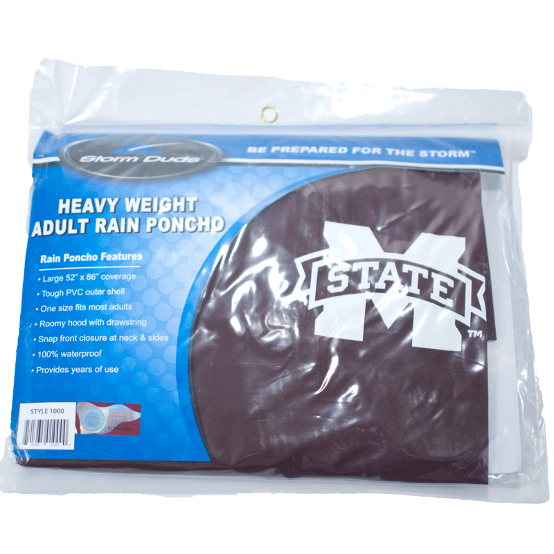 Storm Duds Rainwr Poncho Hvy Vynl M-State W-Snaps