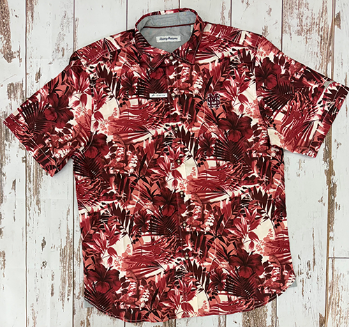 Tommy Bahama Shirt Short Sleeve Sport Electric Blooms Camp M-Over-S
