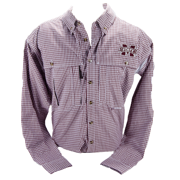 Shirt Men's Long Sleeve Wingshooter Gingham M-State