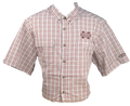 Drake/Icon Outdoors Shirt Men's Short Sleeve Wingshooter Gingham W Gray  M-State