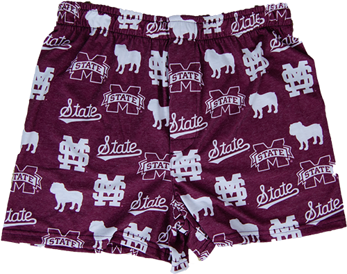 Short Men's Boxer Bulldog Silhouette State All Over