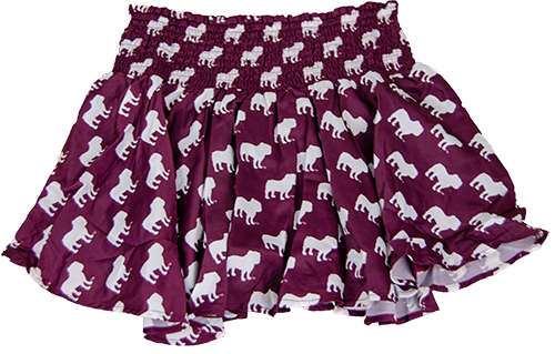 Skort Women's Smocked Bulldog Silhouette