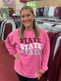 Sweatshirt Crew Campus State Tricolor Bubble Font
