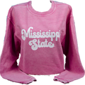 Sweatshirt Crew Corded Retro Script Mississippi State