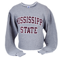 Sweatshirt Crew Maroon Applique