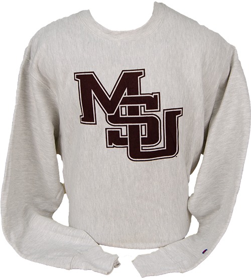 Sweatshirt Crew Reverse Weave MSU Interlock