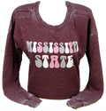 Sweatshirt Crew Tunic Hi Lo Tricolor Bubble Font