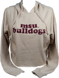 Sweatshirt Hooded Crop Campus MSU Bulldogs Vintage