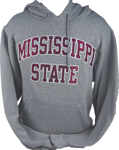 Sweatshirt Hooded Applique Maroon