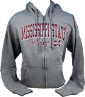 Sweatshirt Hooded Full Zip Distressed M-State