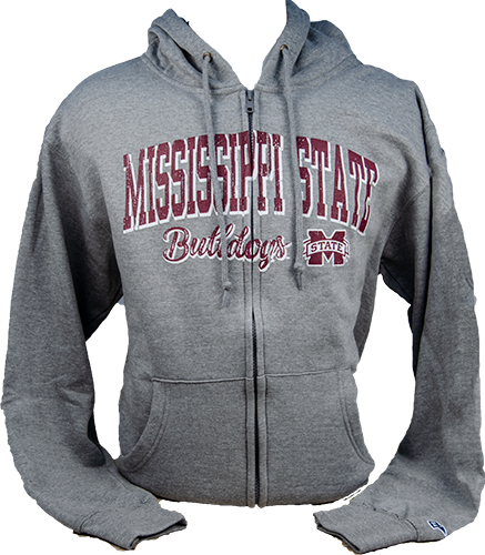 Sweatshirt Hooded Full Zip Distressed M-State