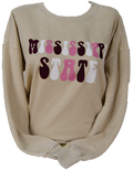 Sweatshirt Women's Crew Tunic Hi Lo Mississippi State Bubble Font
