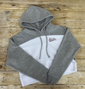 Sweatshirt Women's Crop Hooded Gray Hooded Sleeve Script State