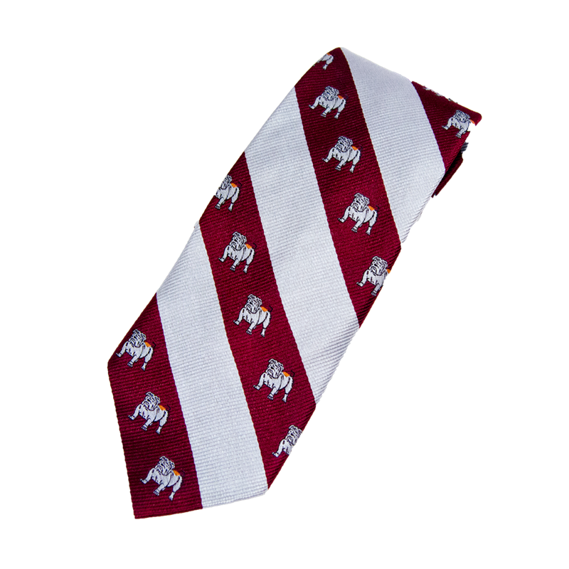 Tie Men's Stripe Bulldog Silhouette All Over