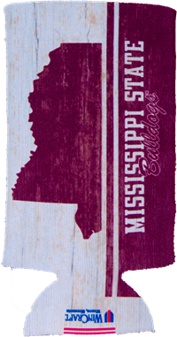 Wincraft Inc. / Stockdale Technologies Tailgate Can Cooler Slim 2 Sided MSU Interlocked Est 1878 MS Shape Mississippi State Bulldogs