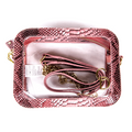 Capri Designs Tailgate Crossbody Camera Clear Mauvewood Snake Skin