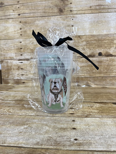 Glory Haus Tailgate Cup Plong Sleevetc 8 Pk 12 Oz Real Sittng Bulldog Flag W MSU Go Dawgs