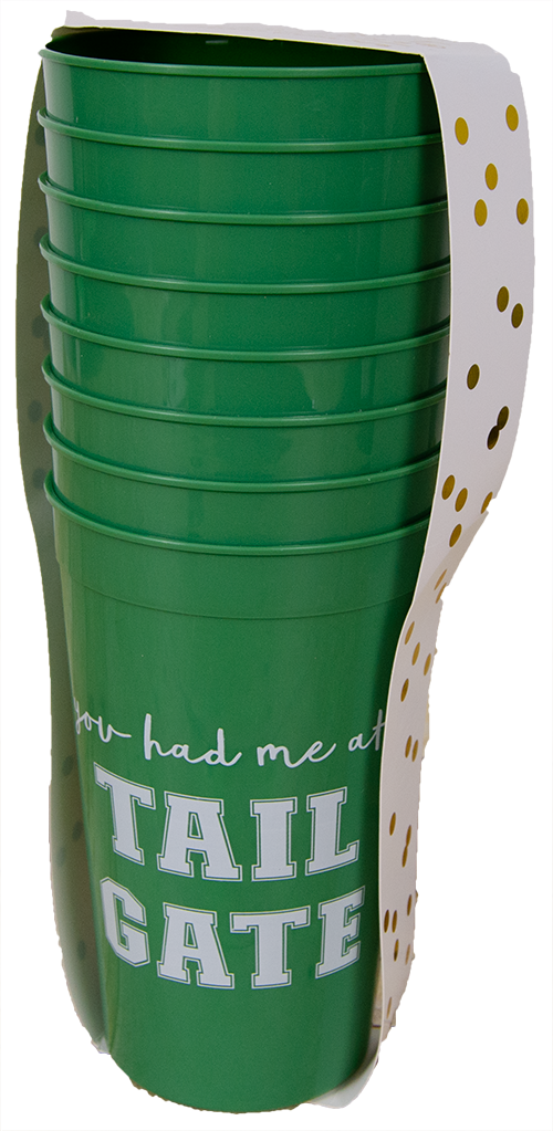 Creative Brands/47Th & Main Plastic 8 Count 32oz "You Had Me At Tail Gate" Cups