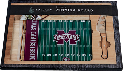 Picnic Time Tailgate Cutting Brd Tray W Knife Icon Football Field M-State