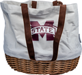 Picnic Time Tailgate Tote Basket Coronado M-State Leatherr Hndlong Sleeve