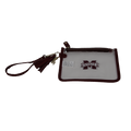 Capri Designs Tailgate Wristlet Clear Maroon Trim M-State