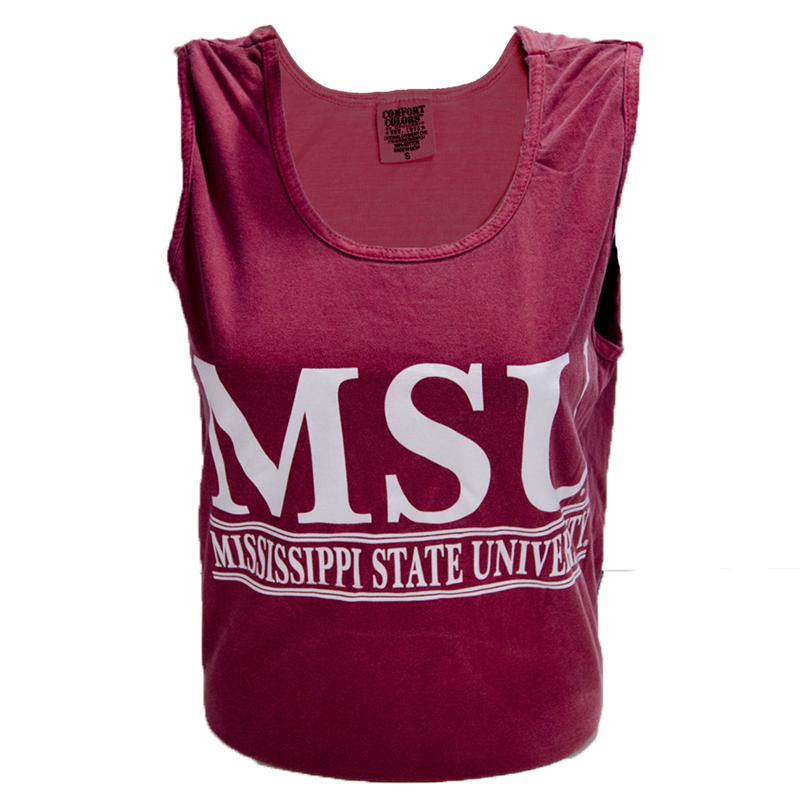 Tank Top Double Bars Comfort Colors Brick