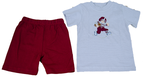 Toddler 2 Piece Short Set Boys Short Sleeve Football Player