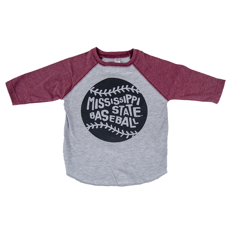 Toddler Quarter Length Raglan Mississippi State Baseball