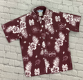 Toddler Button Down Short Sleeve Hawaiian Flower M-Over-S