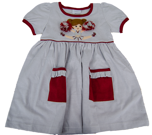 Toddler Dress Cheerleader Popover Ruled With Pockets