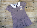 Toddler Dress Girls Short Sleeve Striped Bulldog Applique