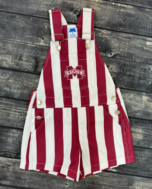 Toddler Overall Shorts Gameday Striped Pocket M-State