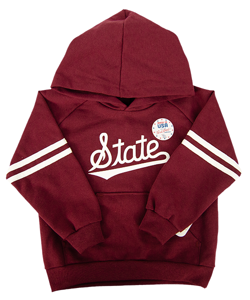Toddler Sweatshirt Hooded Raglan Sleeves Script State