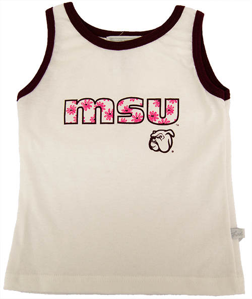 Toddler Tank Top Girl MSU Flower Pattern