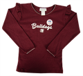 Toddler T-Shirt Long Sleeve Shoulder Ruffle Bulldogs