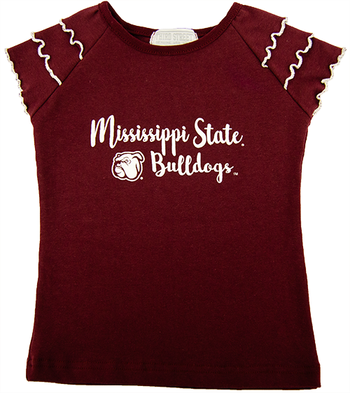 Toddler T-Shirt Ruffle Mississippi State Bulldogs Script