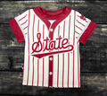 Toddler T-Shirt Short Sleeve Jersey Pinstripe Script State M-Over-S